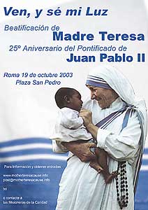 [Beata Madre Teresa de Calcuta. Cartel anunciador de su beatificación]