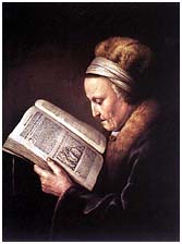 [Anciana leyendo la biblia de Gerrit Dou. 1630]